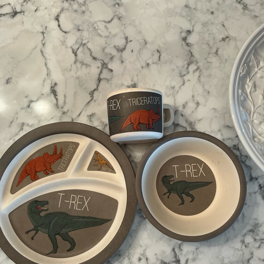 Dinosaur-Themed Kids Dinnerware Set